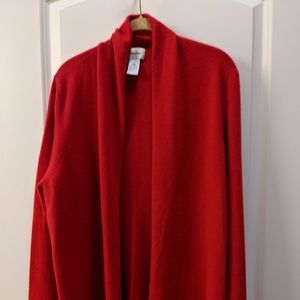 Red cashmere cardigan 3X
